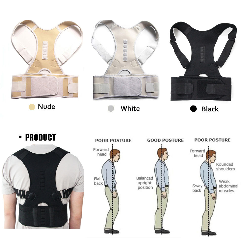 Aptoco Magnetic Therapy Posture Corrector Brace Shoulder Back Support Belt for Men Women Braces & Supports Belt Shoulder Posture - Stay Beautiful