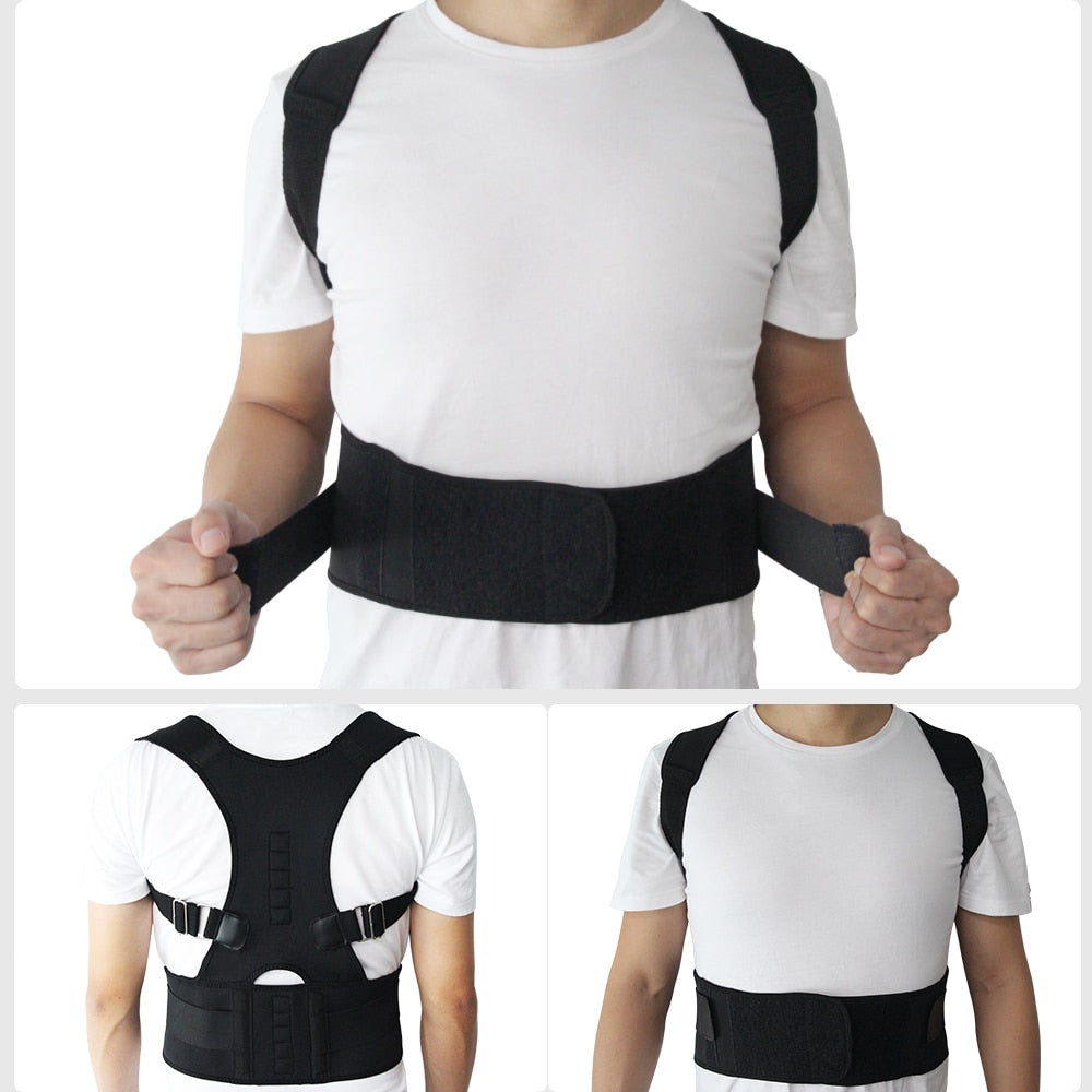 2020 Upgraded Magnetic Body Back Brace Posture Corrector Fully Adjustable  Brace Improves Neck Shoulder Spine Pain Relief Support Strap For Women Men